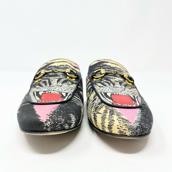 RARE Gucci Princetown Horsebit Angry Cat Tiger Mules Loafers Slides Black 36 6 - Picture 7 of 13